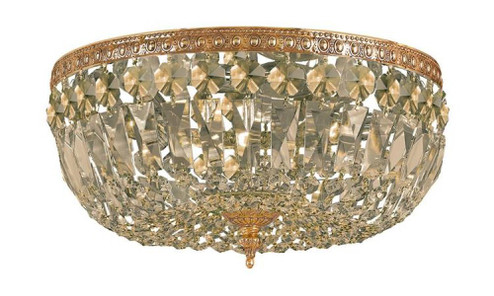 Crystorama 3 Light Golden Teak Hand Cut Crystal Olde Brass Flush Mount (205|714-OB-GT-MWP)