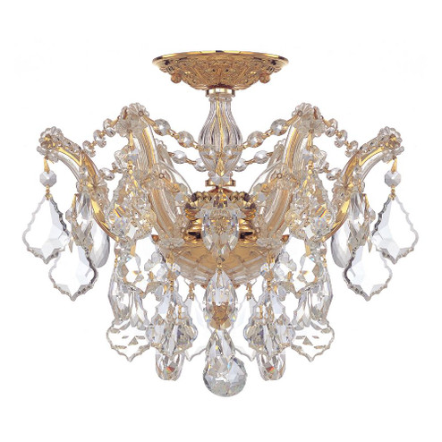 Maria Theresa 3 Light Spectra Crystal Gold Semi Flush Mount (205|4430-GD-CL-SAQ)