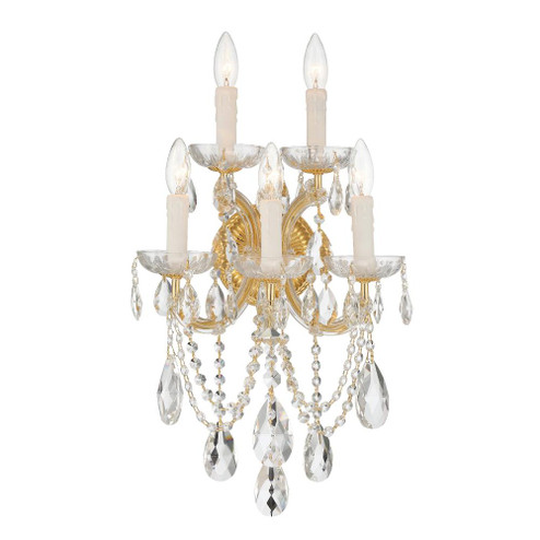 Maria Theresa 5 Light Swarovski Strass Crystal Gold Sconce (205|4425-GD-CL-S)