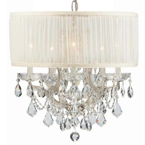Brentwood 6 Light Spectra Crystal Polished Chrome Drum Shade Chandelier (205|4415-CH-SAW-CLQ)