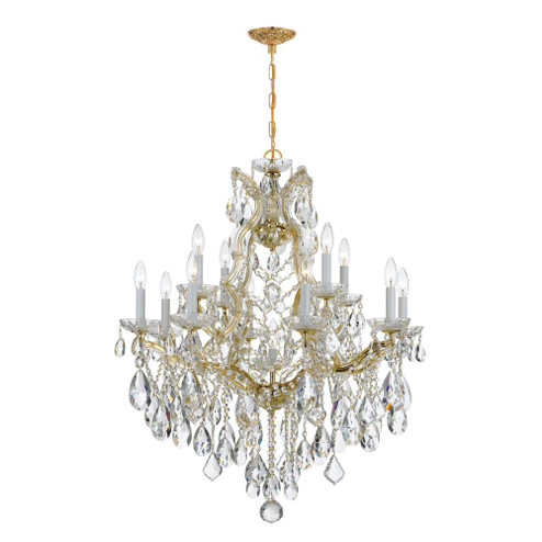 Maria Theresa 28'' Hand Cut Crystal Gold Chandelier (205|4413-GD-CL-MWP)