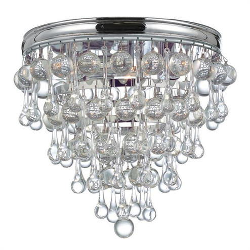 Calypso 3 Light Crystal Teardrop Polished Chrome Flush Mount (205|135-CH)