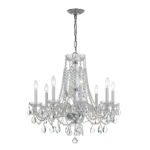 Traditional Crystal 8 Light Hand Cut Crystal Polished Chrome Chandelier (205|1138-CH-CL-MWP)