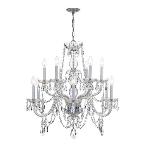 Traditional Crystal 31'' Hand Cut Crystal Polished Chrome Chandelier (205|1135-CH-CL-MWP)