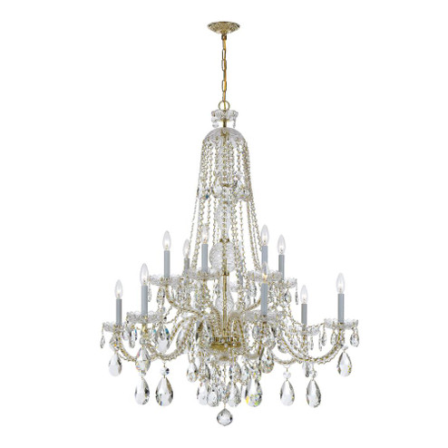 Traditional Crystal 37.5'' Swarovski Strass Crystal Polished Brass Chandelier (205|1112-PB-CL-S)