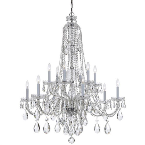 Traditional Crystal 12 Light Hand Cut Crystal Polished Chrome Chandelier (205|1112-CH-CL-MWP)