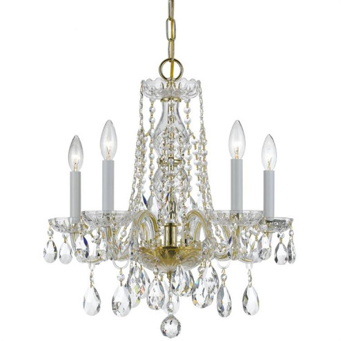 Traditional Crystal 5 Light Spectra Crystal Polished Brass Chandelier (205|1061-PB-CL-SAQ)