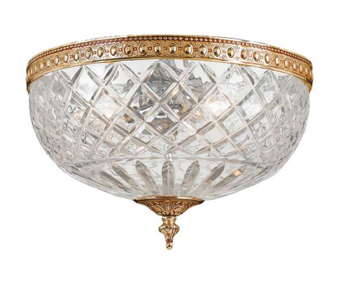 Crystorama 2 Light Olde Brass Crystal Flush Mount (205|117-8-OB)