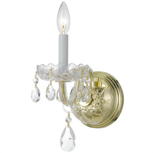 Traditional Crystal 1 Light Swarovski Strass Polished Brass Sconce (205|1031-PB-CL-S)