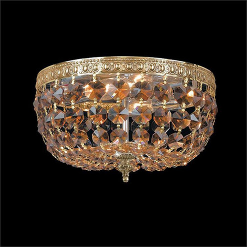 Crystorama 2 Light Golden Teak Crystal Olde Brass Flush Mount (205|710-OB-GT-MWP)