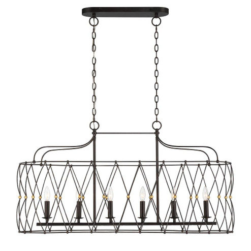 Zucca 42.5'' English Bronze + Antique Gold Linear Chandelier (205|ZUC-A9037-EB-GA)