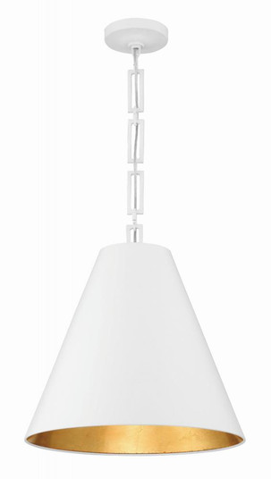 Brian Patrick Flynn Alston 18'' Matte White + Antique Gold Pendant (205|8687-MT-GA)