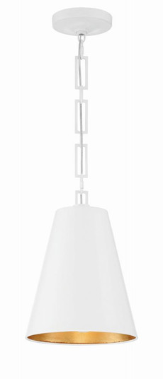 Brian Patrick Flynn Alston 10'' Matte White + Antique Gold Pendant (205|8685-MT-GA)