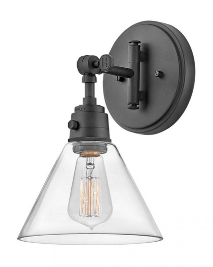 Medium Swing Arm Single Light Sconce (87|3691BK-CL)