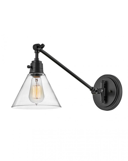 Medium Swing Arm Single Light Sconce (87|3690BK-CL)