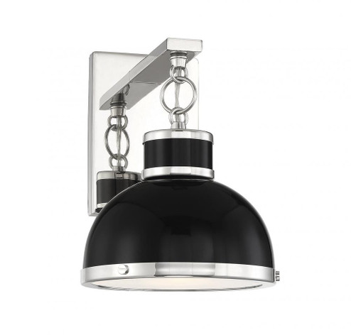 Corning 1-Light Wall Sconce in Matte Black with Polished Nickel Accents (128|9-8884-1-173)