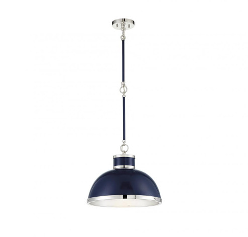 Corning 1-Light Pendant in Navy with Polished Nickel Accents (128|7-8882-1-174)
