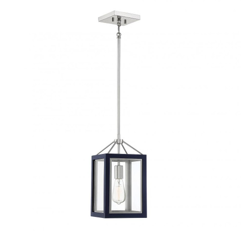 Champlin 1-Light Pendant in Navy with Polished Nickel Accents (128|3-8880-1-174)