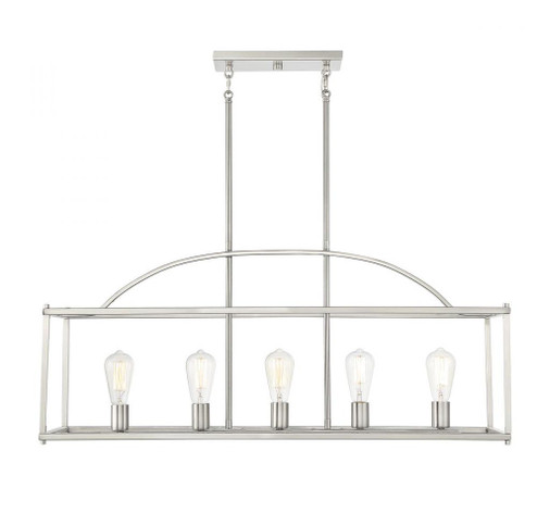Palladian 5-Light Linear Chandelier in Satin Nickel (128|1-190-5-SN)