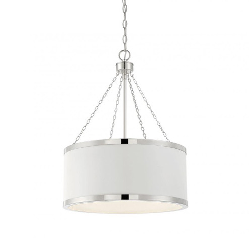 Delphi 6-Light Pendant in White with Polished Nickel Acccents (128|7-188-6-172)