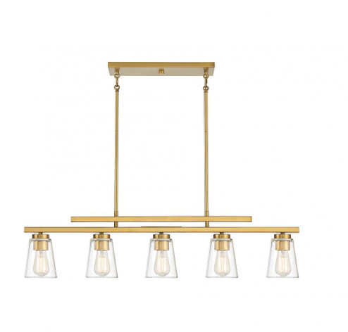 Calhoun 5-Light Linear Chandelier in Warm Brass (128|1-1023-5-322)