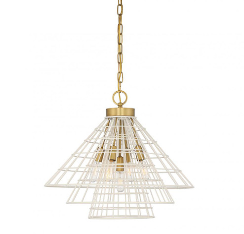 Lenox 5-Light Pendant in White with Warm Brass Accents (128|7-8850-5-142)