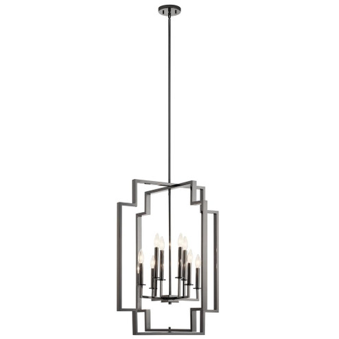 Downtown Deco 32.25 inch 8 Light Foyer Chandelier in Midnight Chrome (2|43966MCH)