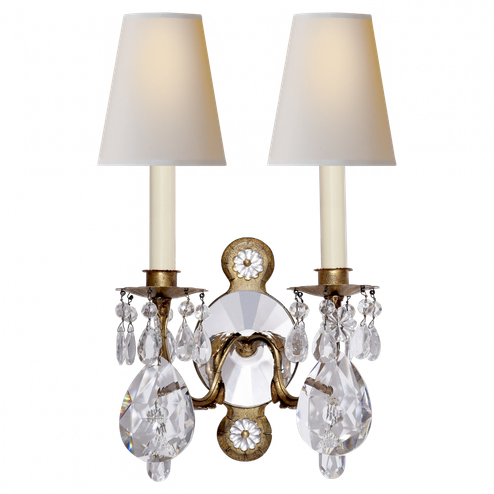 Yves Crystal Double Arm Sconce (279|TOB 2471GI/CG-PL)