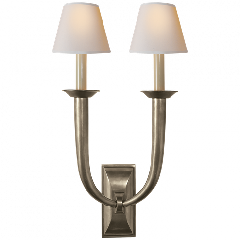 French Deco Horn Double Sconce (279|S 2021AN-NP)