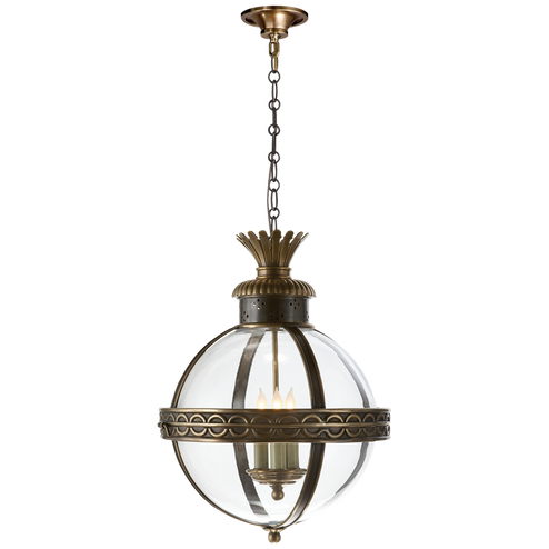 Crown Top Banded Globe Lantern (279|CHC 2111BZ/AB-CG)