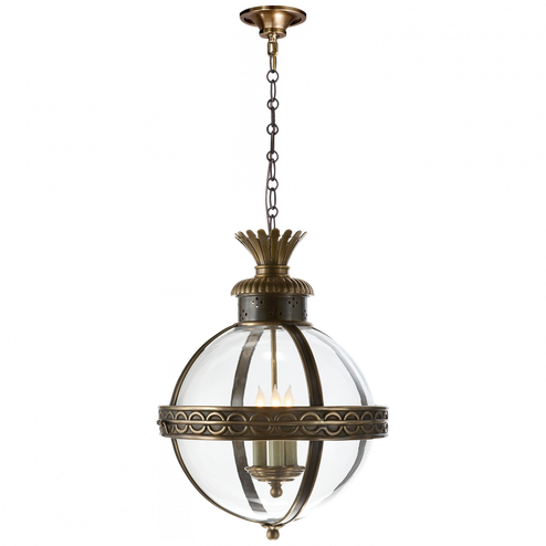 Crown Top Banded Globe Lantern (279|CHC 2111BZ/AB-CG)