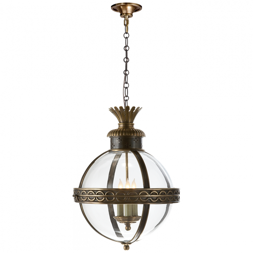 Crown Top Banded Globe Lantern (279|CHC 2111BZ/AB-CG)