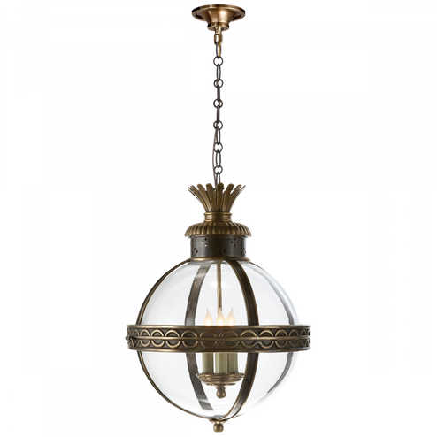 Crown Top Banded Globe Lantern (279|CHC 2111BZ/AB-CG)