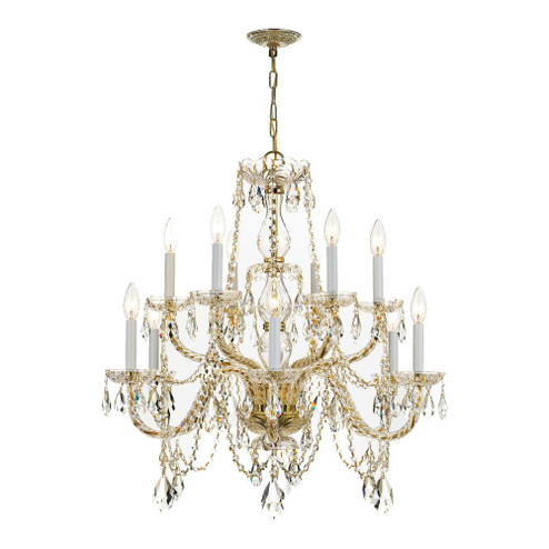 Traditional Crystal 31'' Italian Crystal Polished Brass Chandelier (205|1135-PB-CL-I)
