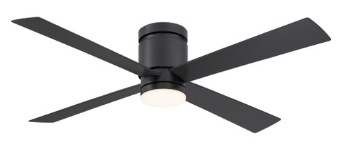 Kwartet 52 inch Indoor/Outdoor Ceiling Fan with LED CCT Select Light Kit - Black with Black blades (90|FPS8553BL)