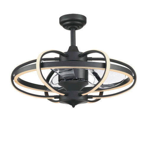 Obvi 22 inch Indoor Ceiling Fan with LED Light Kit - Black with Clear blades (90|FP3050BL)