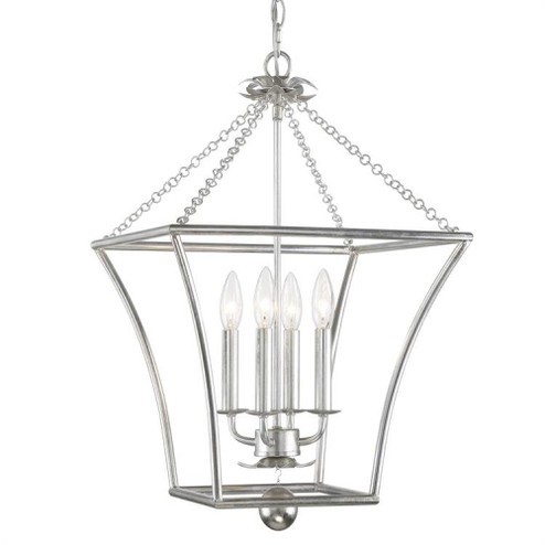 Broche 4 Light Antique Silver Mini Chandelier (205|516-SA)