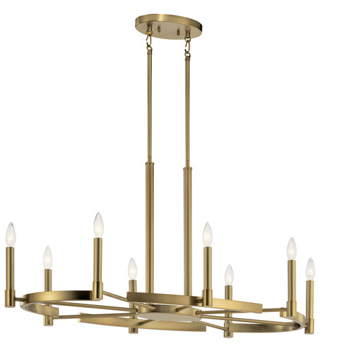 Tolani 8 Light Oval Chandelier Brushed Natural Brass (2|52429BNB)