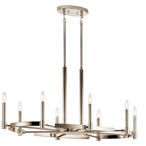 Tolani 8 Light Oval Chandelier Polished Nickel (2|52429PN)