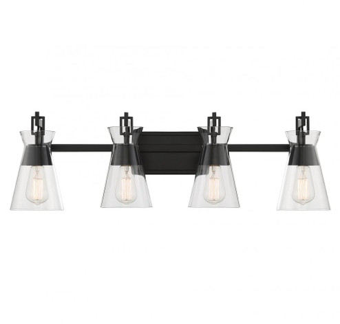 Lakewood 4-Light Bathroom Vanity Light in Matte Black (128|8-1830-4-BK)