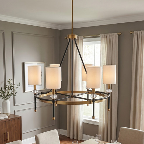 Tivoli 6-Light Chandelier in Matte Black with Warm Brass Accents (128|1-1893-6-143)