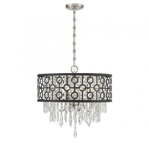 Rory 4-Light Pendant in Matte Black with Satin Nickel (128|7-1878-4-66)