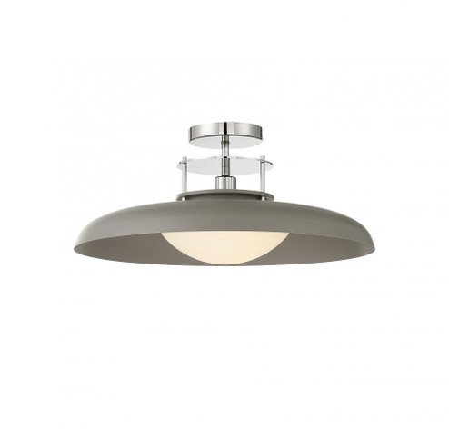 Gavin 1-Light Ceiling Light in Gray with Polished Nickel Accents (128|6-1685-1-175)