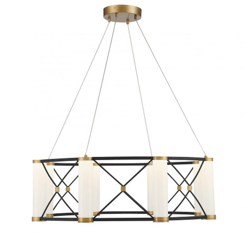 Aries 8-Light LED Pendant in Matte Black with Burnished Brass Accents (128|7-1640-8-144)