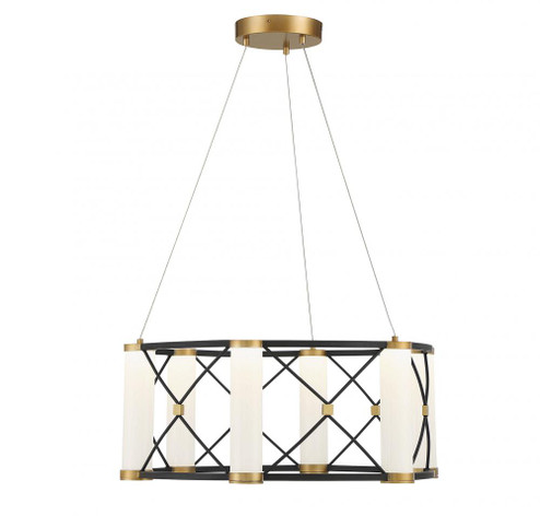 Aries 6-Light LED Pendant in Matte Black with Burnished Brass Accents (128|7-1639-6-144)