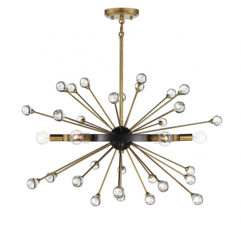 Ariel 6-Light Chandelier in Como Black with Gold Accents (128|1-1857-6-62)