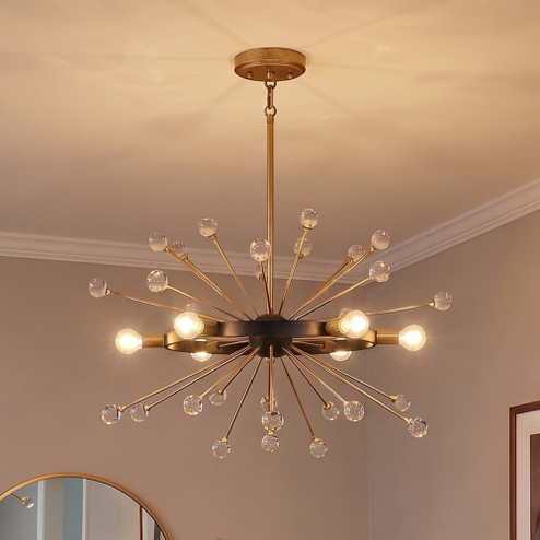 Ariel 6-Light Chandelier in Como Black with Gold Accents (128|1-1857-6-62)