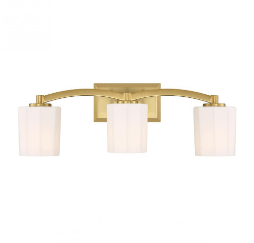 Whitney 3-Light Bathroom Vanity Light in Warm Brass (128|8-7710-3-322)