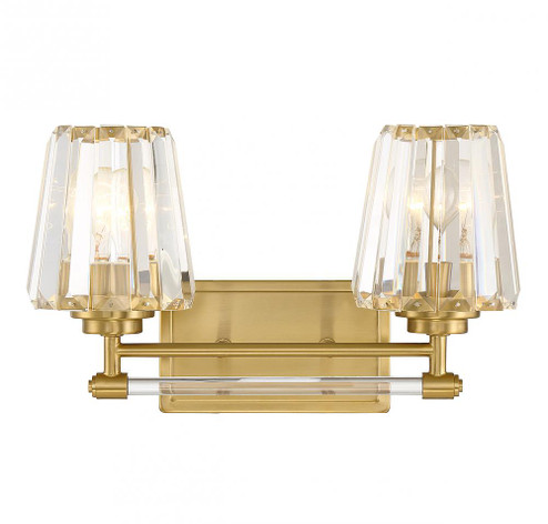 Garnet 2-Light Bathroom Vanity Light in Warm Brass (128|8-6001-2-322)