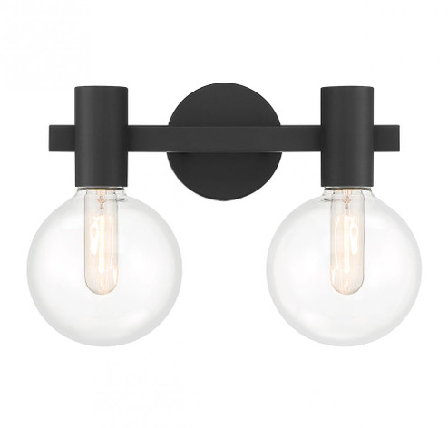 Wright 2-Light Bathroom Vanity Light in Matte Black (128|8-3076-2-BK)